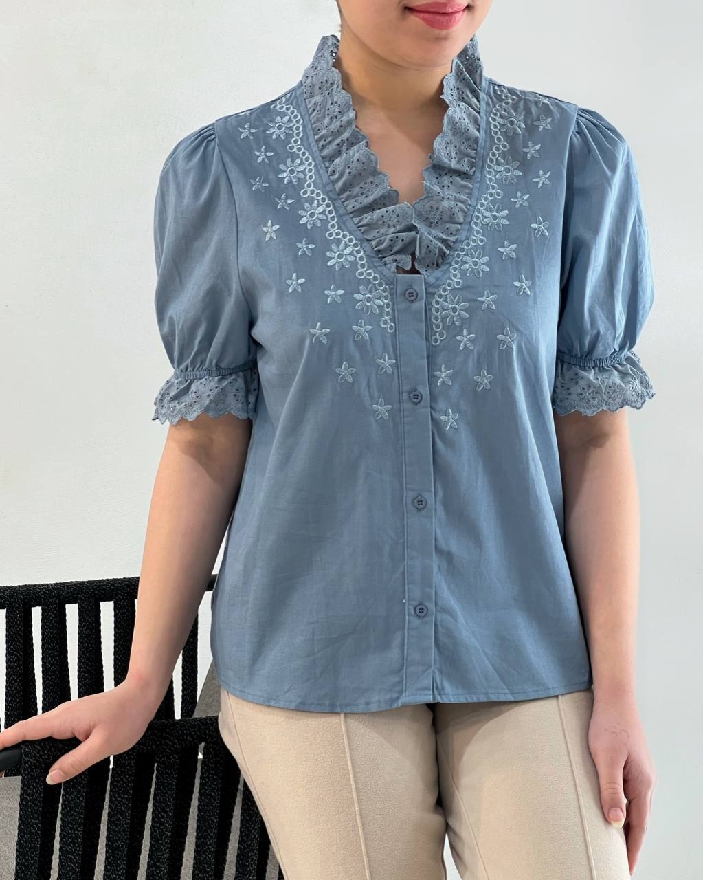 شومیز کنف نخ خامه دوزی کد 4734