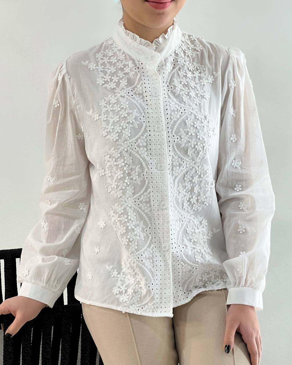 شومیز تمام خامه دوزی 3 رنگ کد 4735