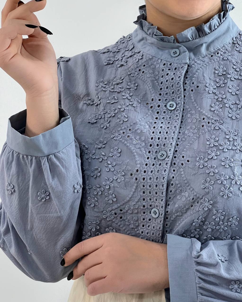 شومیز تمام خامه دوزی 3 رنگ کد 4735