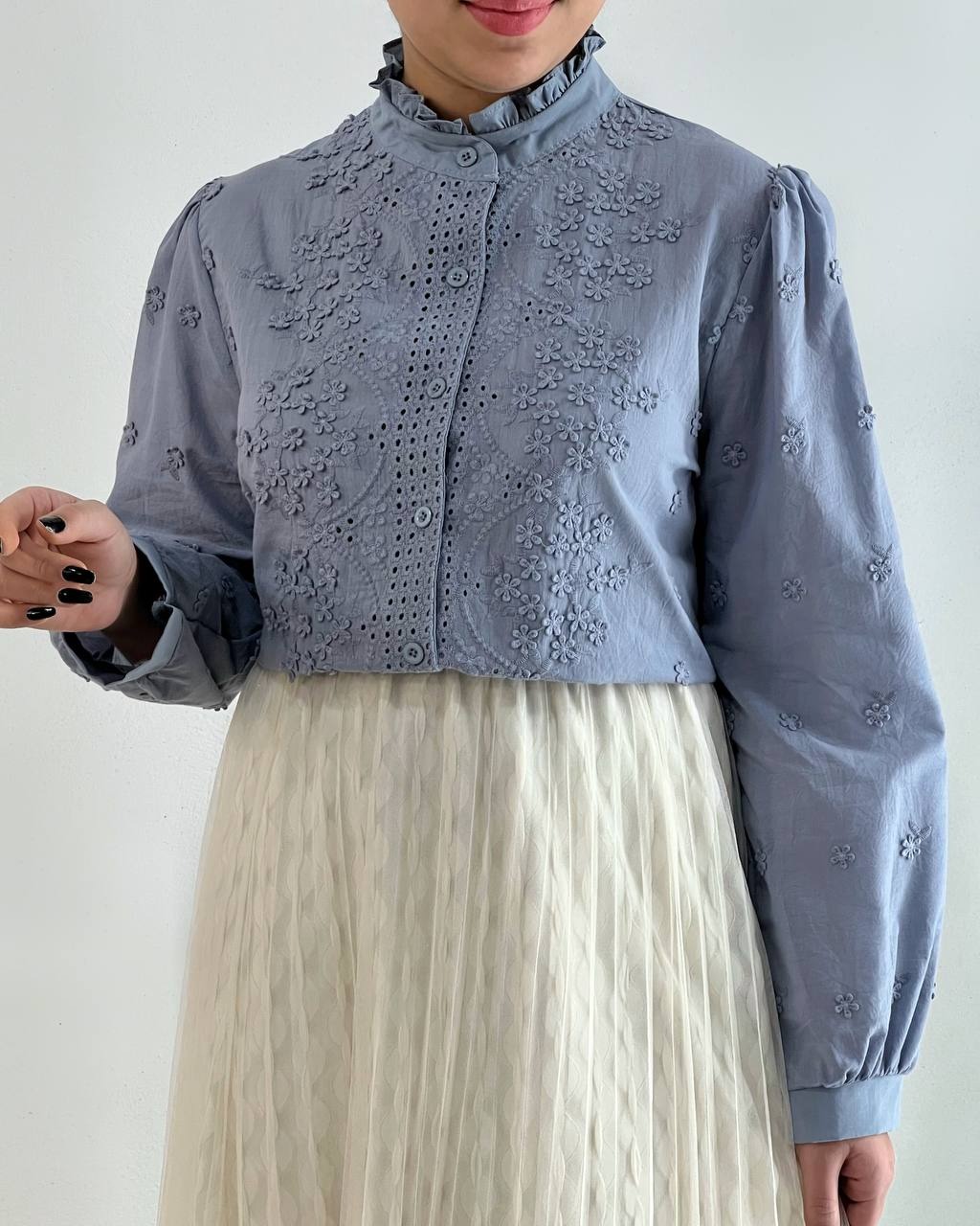 شومیز تمام خامه دوزی 3 رنگ کد 4735