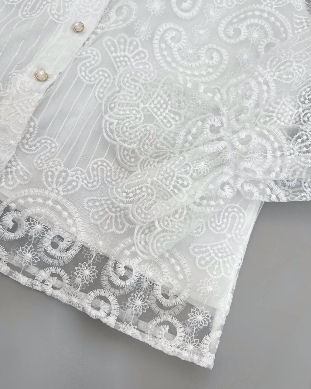 شومیز تمام کار شده عیدانه کد 4740