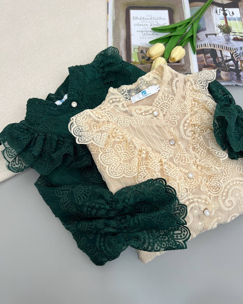 شومیز تمام کار شده عیدانه کد 4740