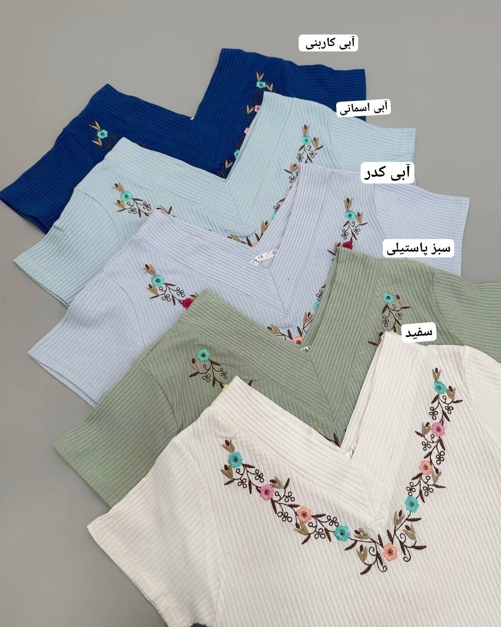 تیشرت یقه هفت گلدوزی کد 4742