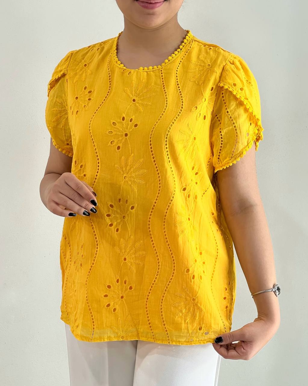 شومیز تمام خامه دوزی رنگی کد 4561