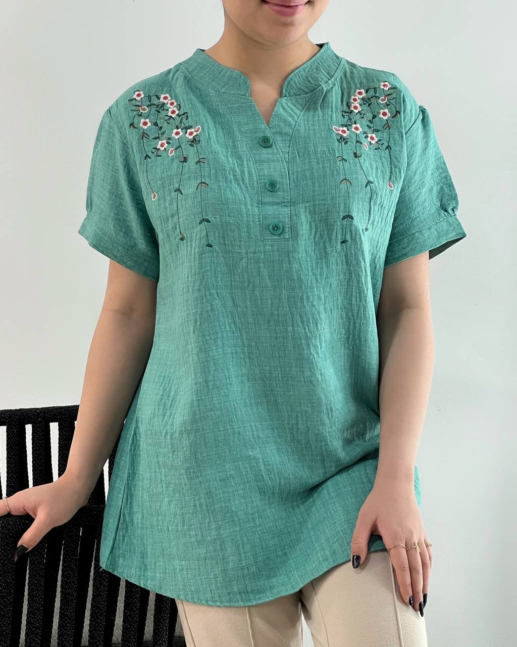 شومیز شانتون نخ گلدوزی کد 4746