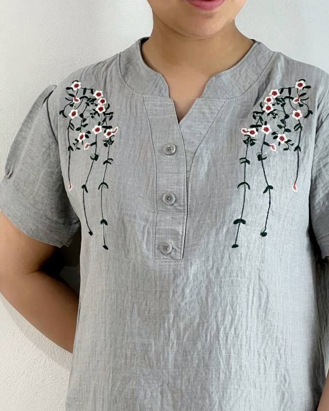 شومیز شانتون نخ گلدوزی کد 4746