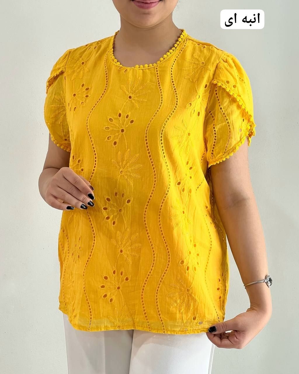 شومیز تمام خامه دوزی رنگی کد 4561