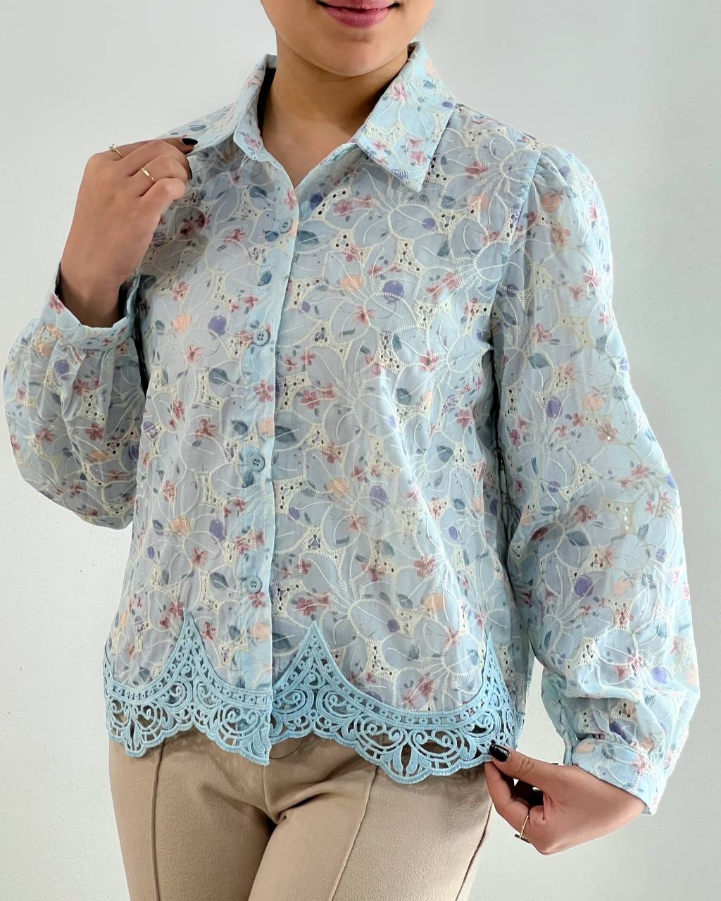 شومیز تمام خامه دوزی طرحدار کد 4748