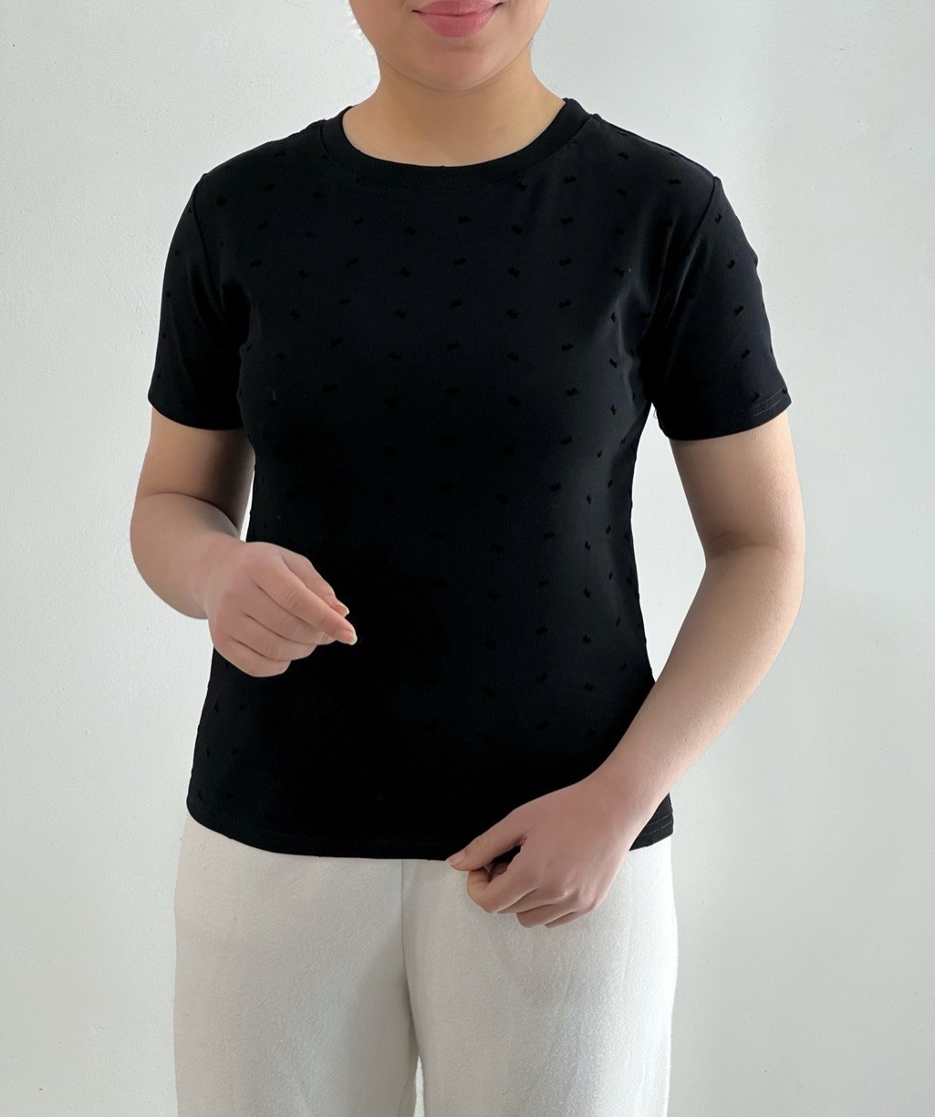 تیشرت پاپیون مخملی گل برجسته کد 3767