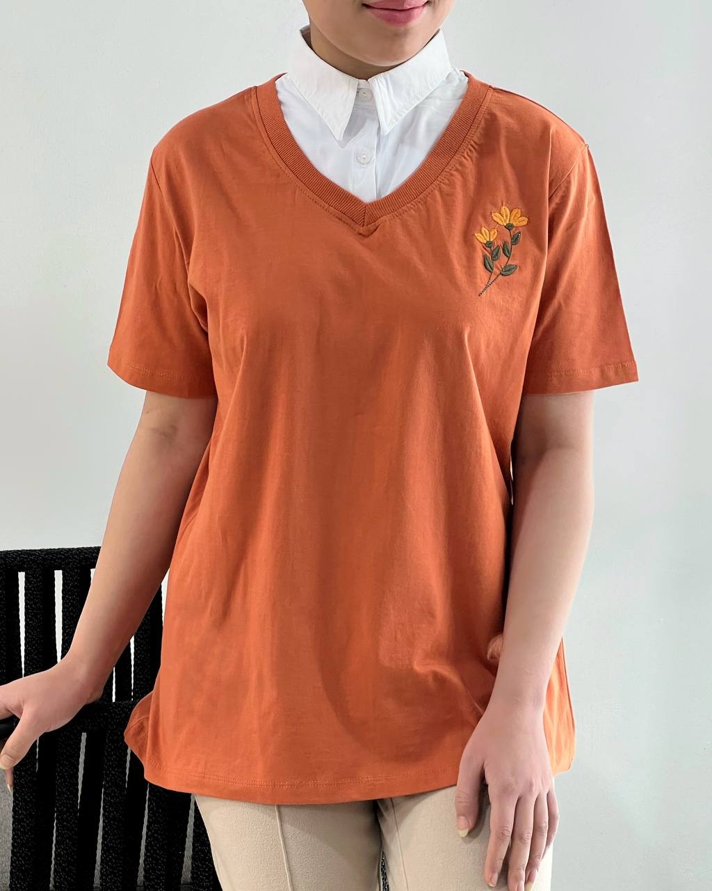 تیشرت یقه دار گلدوزی 2 کد 4758