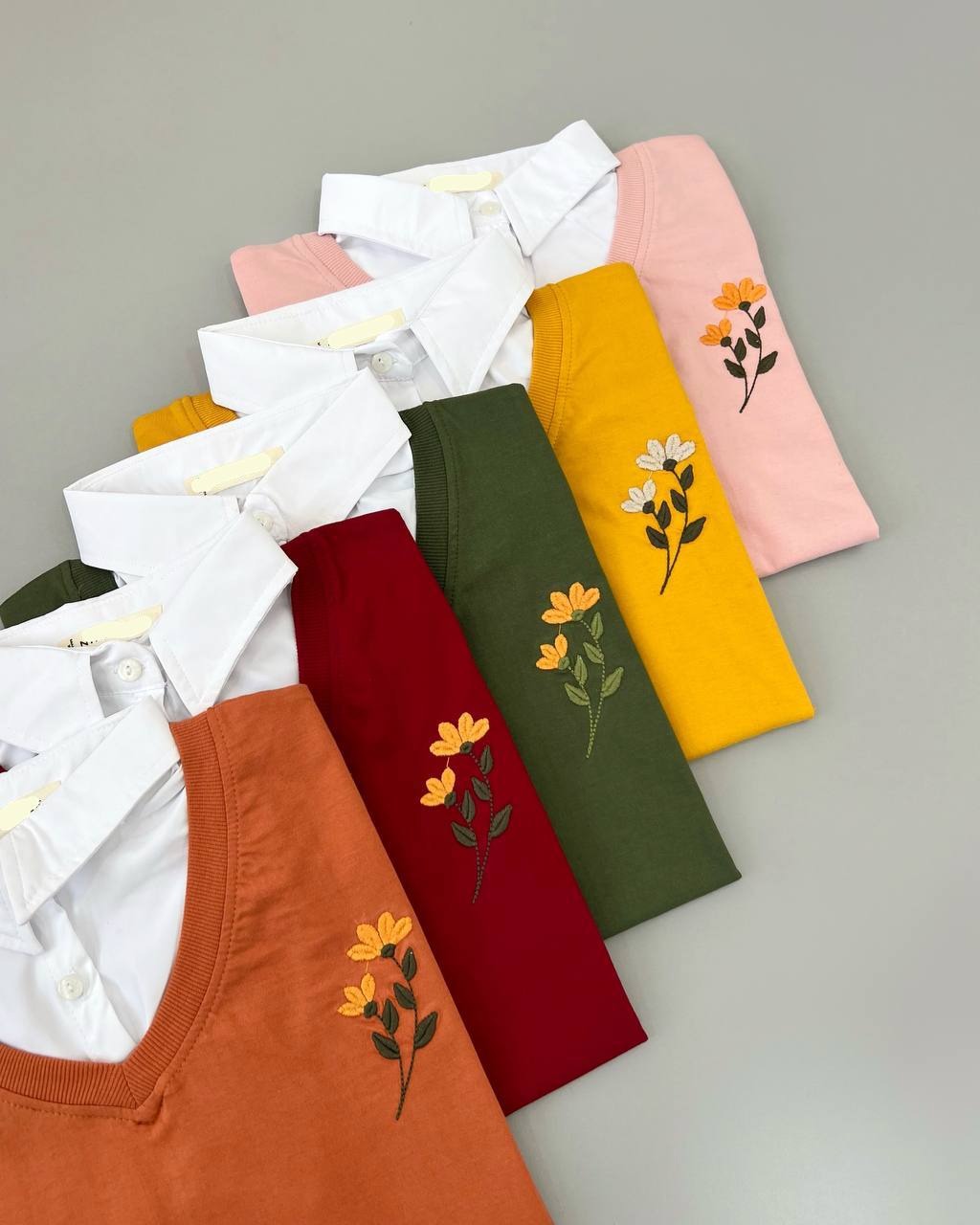 تیشرت یقه دار گلدوزی 2 کد 4758