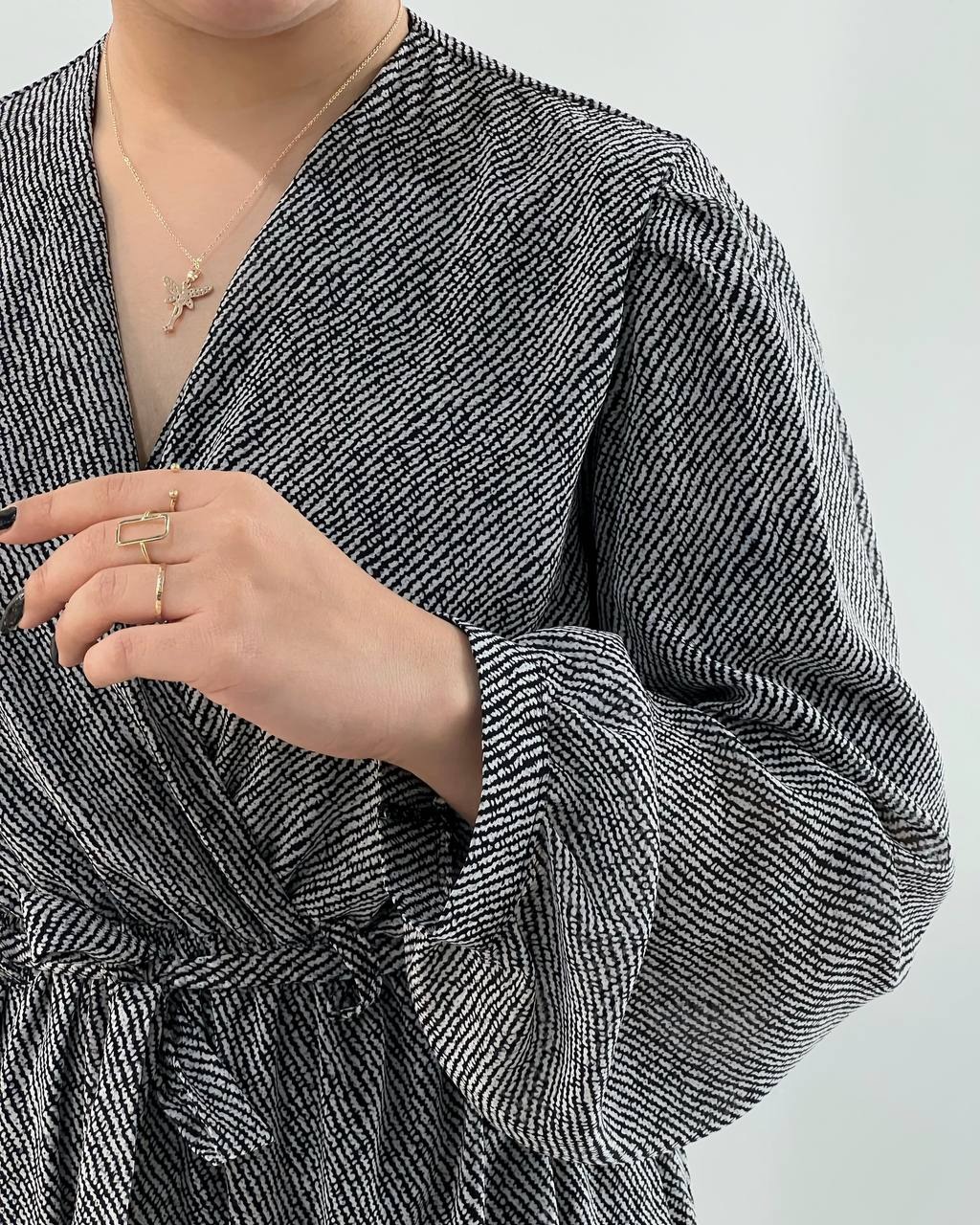 پیراهن حریر آستردار کد 4759