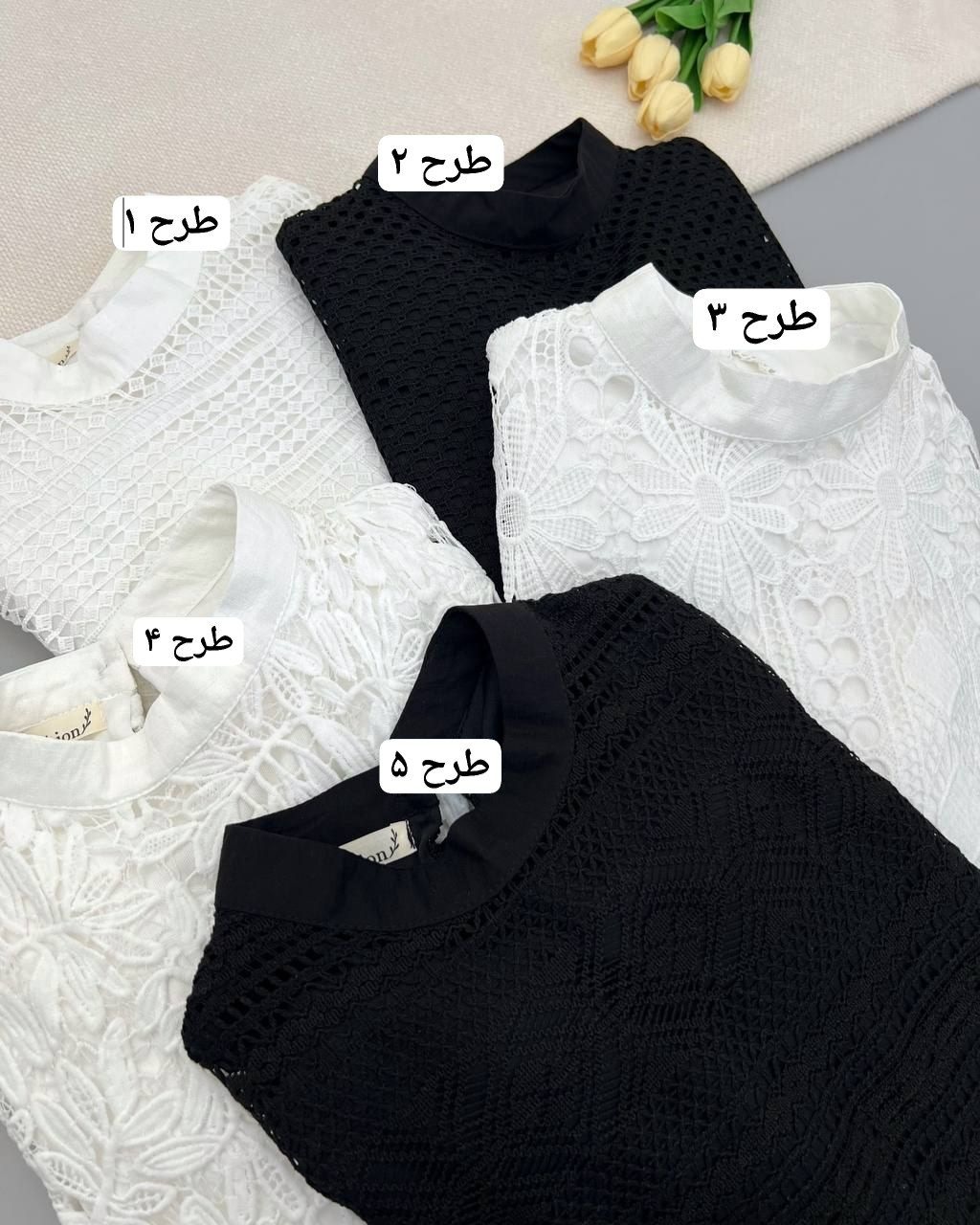 شومیز تمام دانتل آستین پلیسه کد 4763