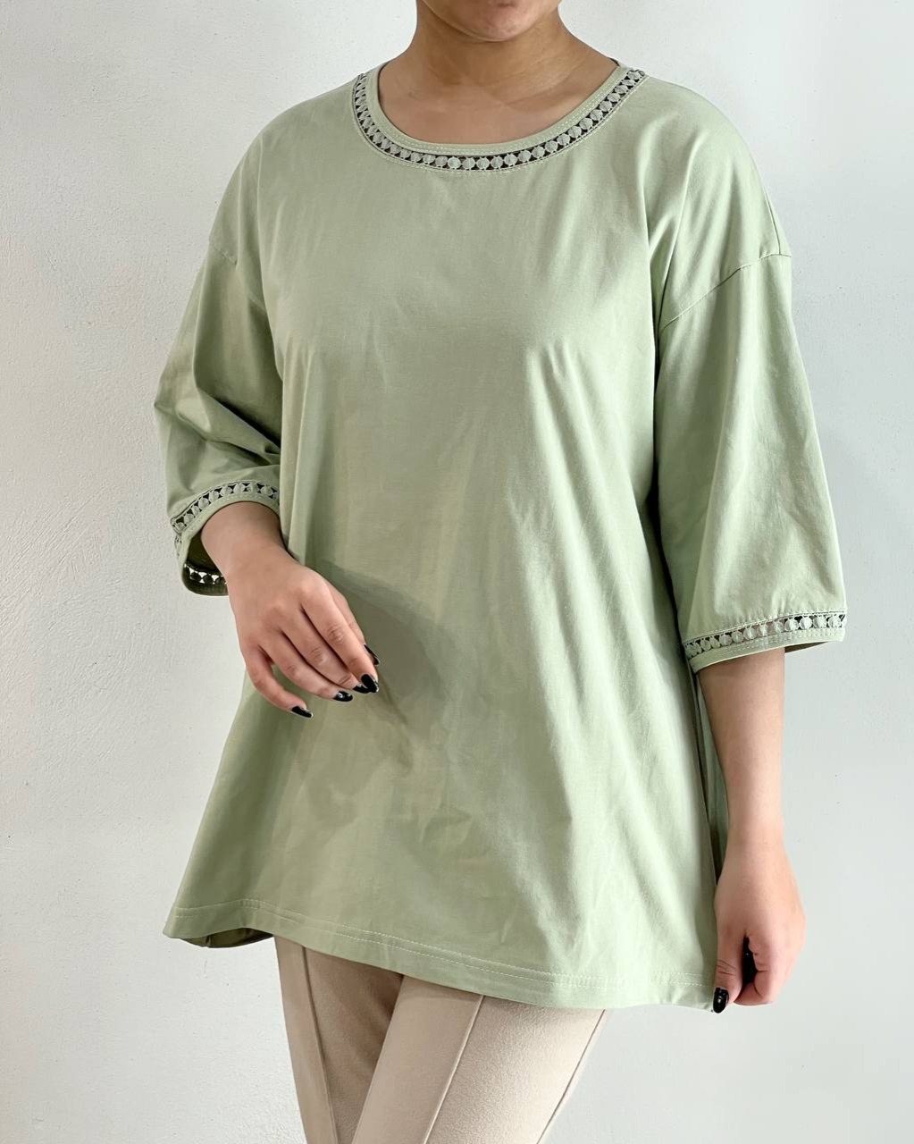 تیشرت لانگ دور عدسی کد 4764