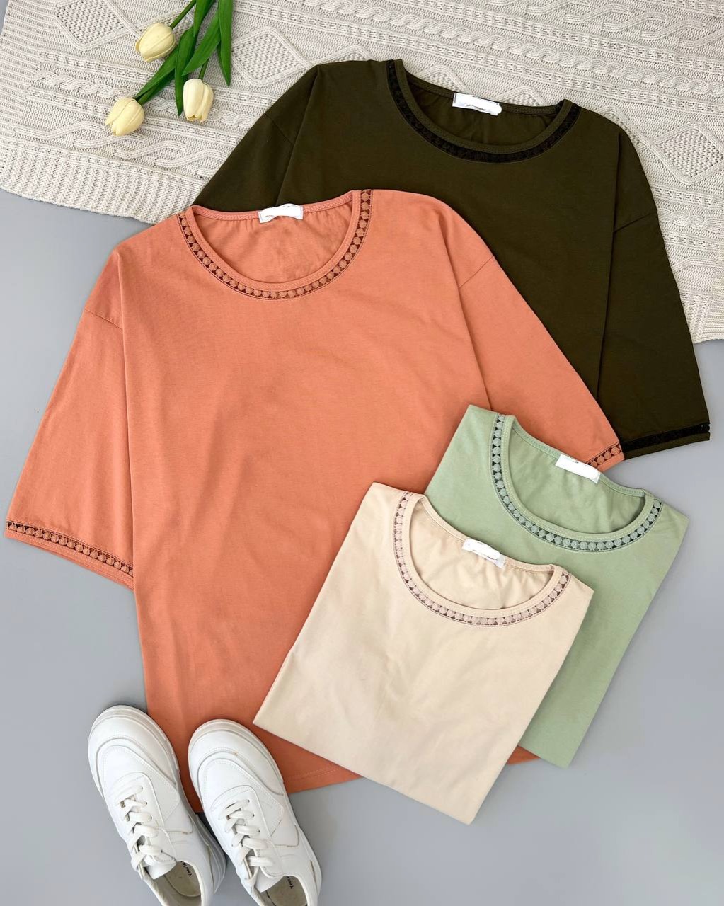 تیشرت لانگ دور عدسی کد 4764