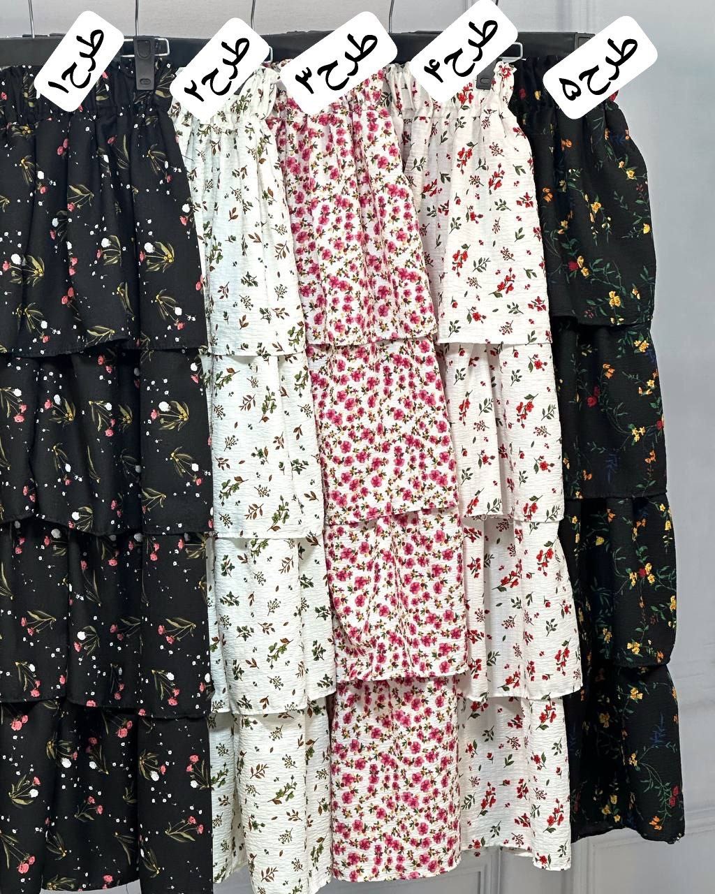 دامن طبقه ای گل ریز کد 4778