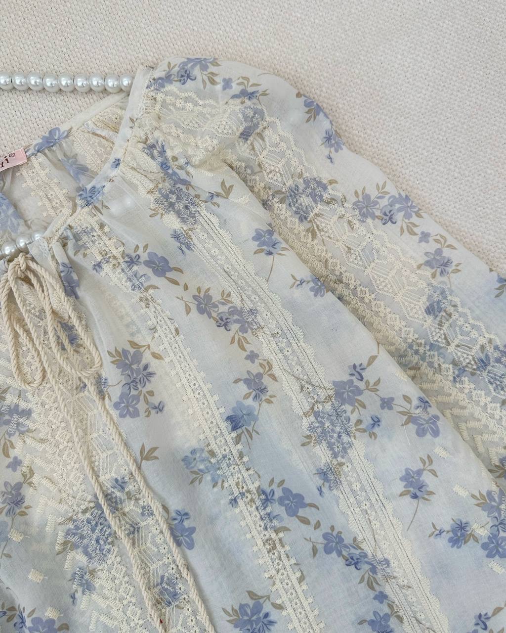 شومیز تمام خامه دوزی گل ریز کد 4779