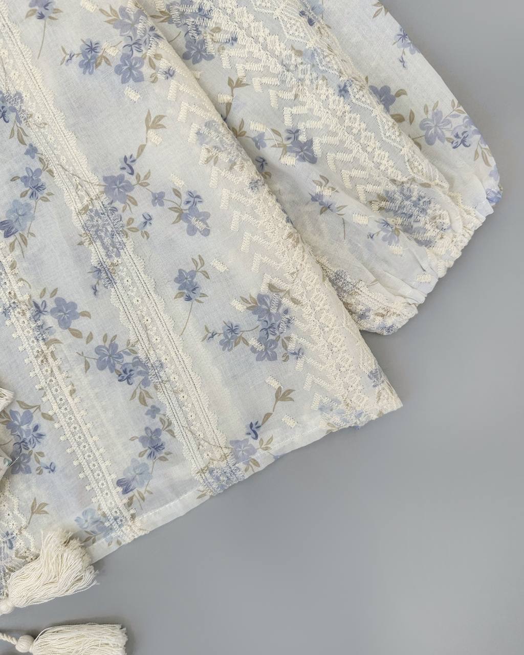 شومیز تمام خامه دوزی گل ریز کد 4779