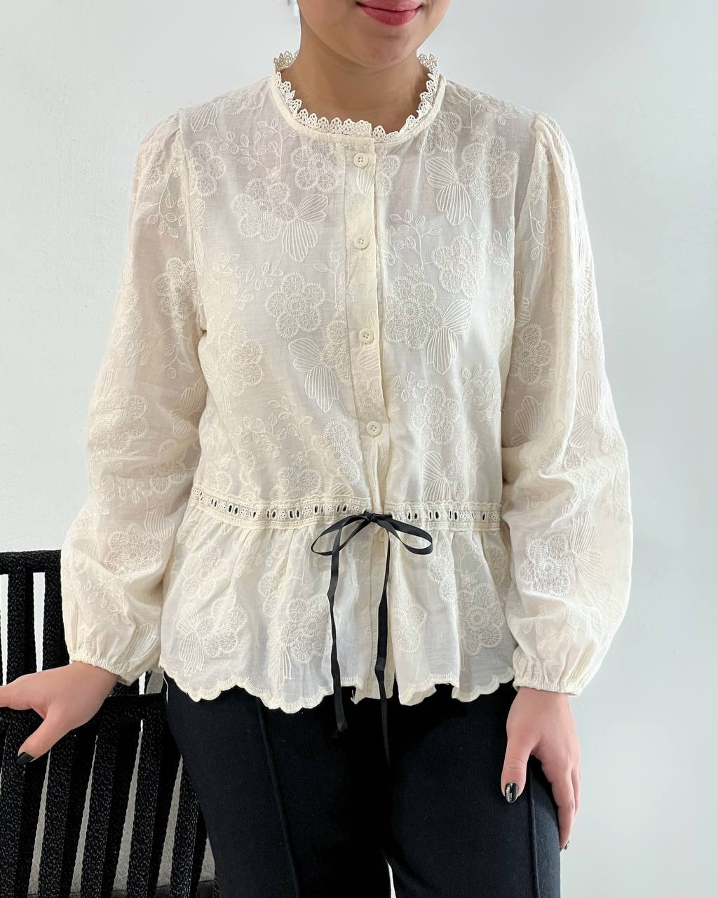 شومیز تمام خامه دوزی 2 رنگ کد 4781