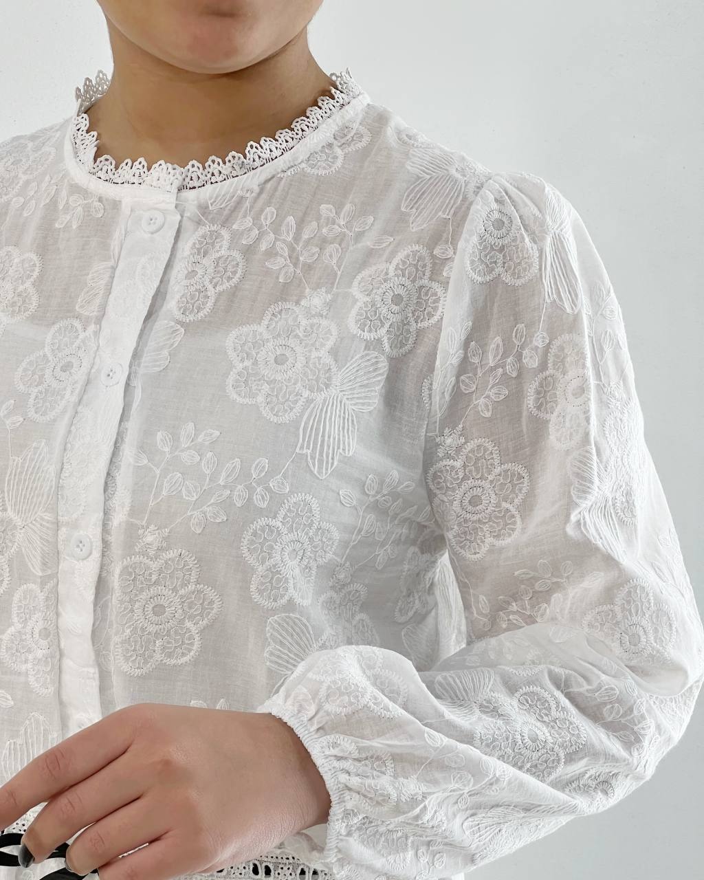 شومیز تمام خامه دوزی 2 رنگ کد 4781