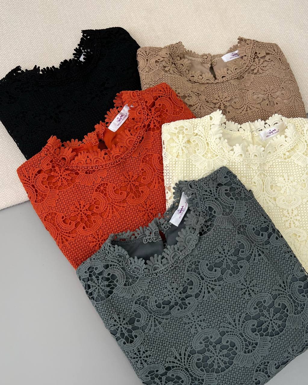 شومیز تمام گیپور آستردار کد 4786