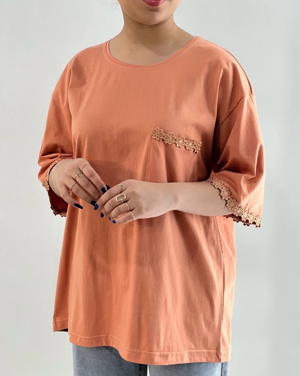 تیشرت لانگ شکوفه کد 4789