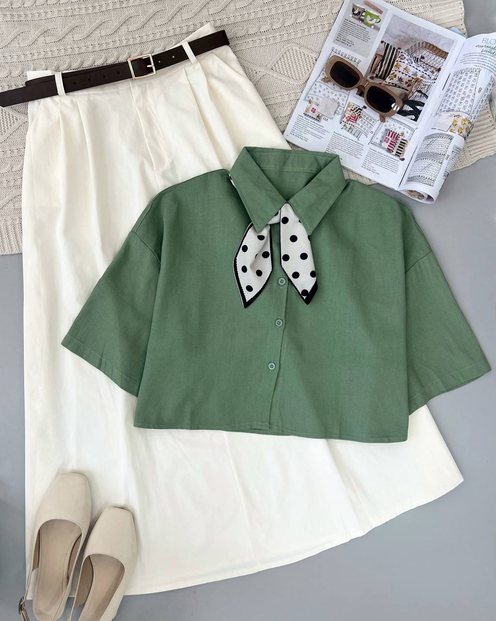 شومیز کراپ لینن کد 4790