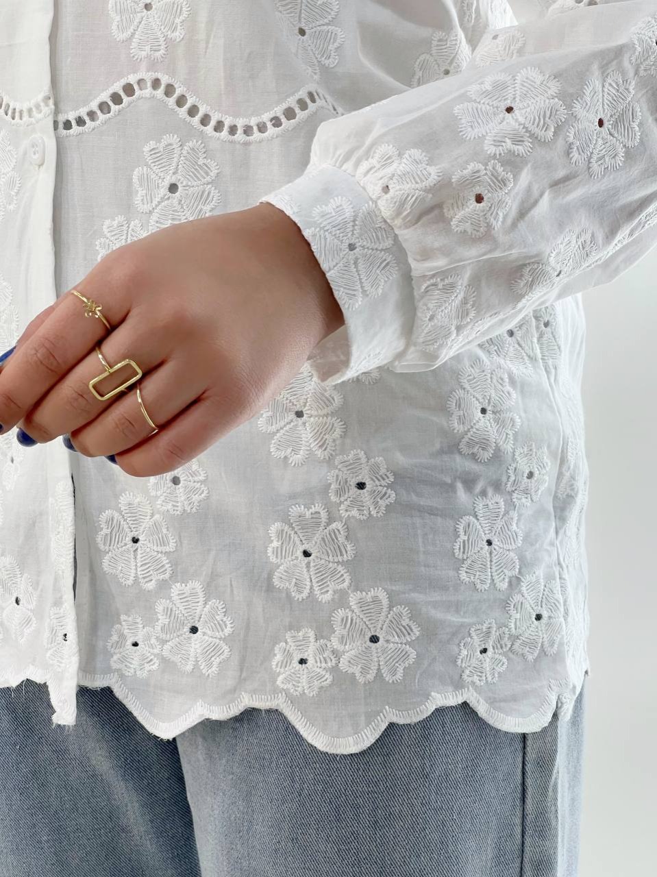 شومیز تمام خامه دوزی کد 4792