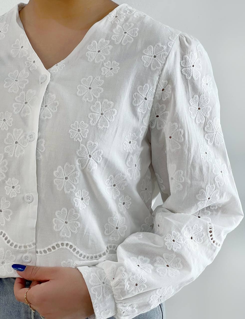 شومیز تمام خامه دوزی کد 4792