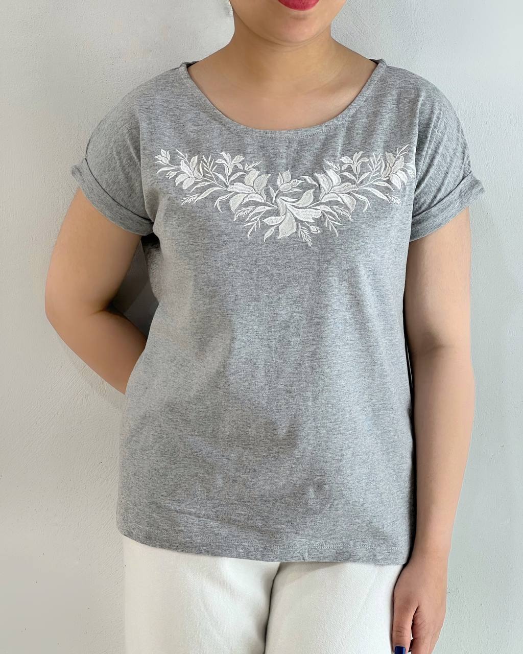 تیشرت آستین دوبل گلدوزی کد 4808