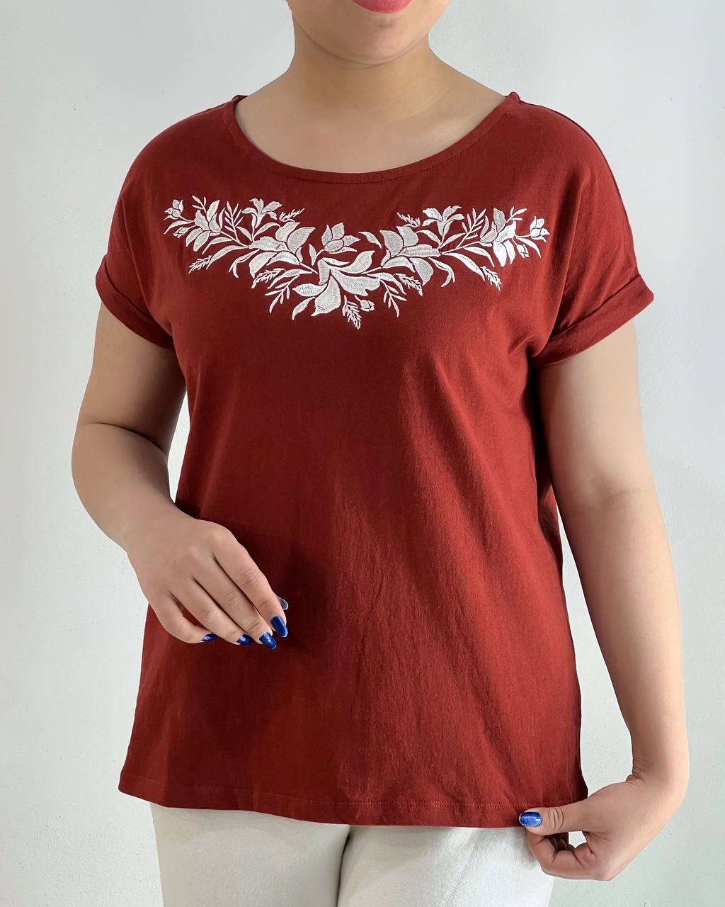 تیشرت آستین دوبل گلدوزی کد 4808