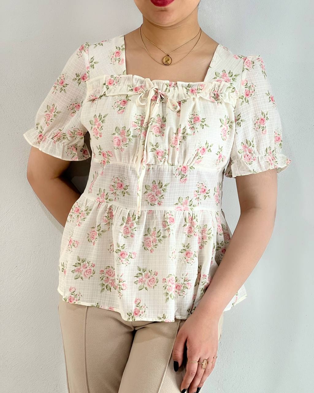 شومیز عروسکی دو رنگ کد 4809