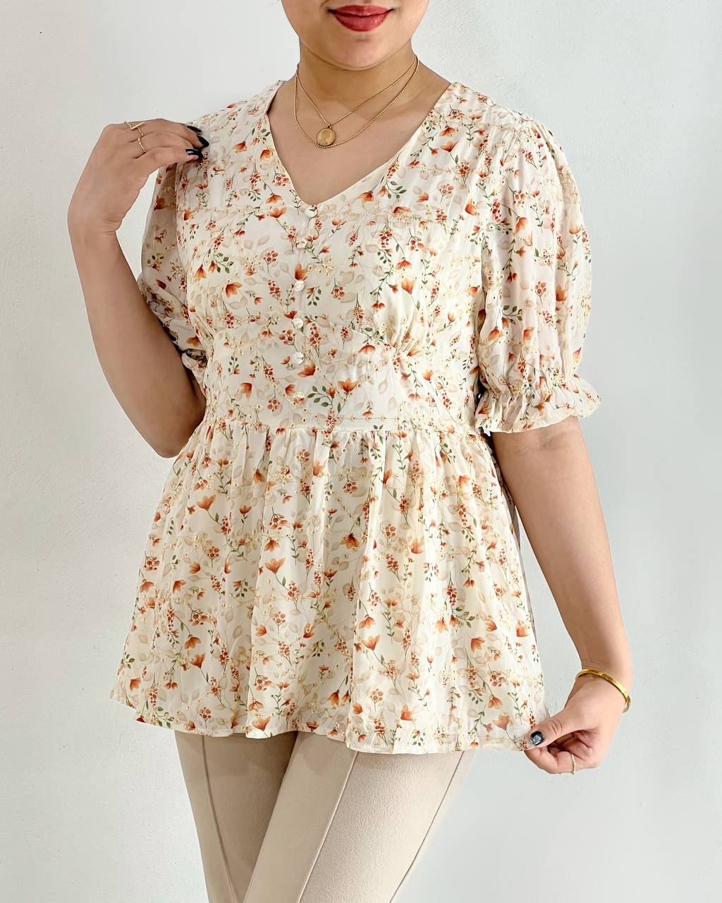 شومیز کرپ حریر سوزندوزی کد 4815