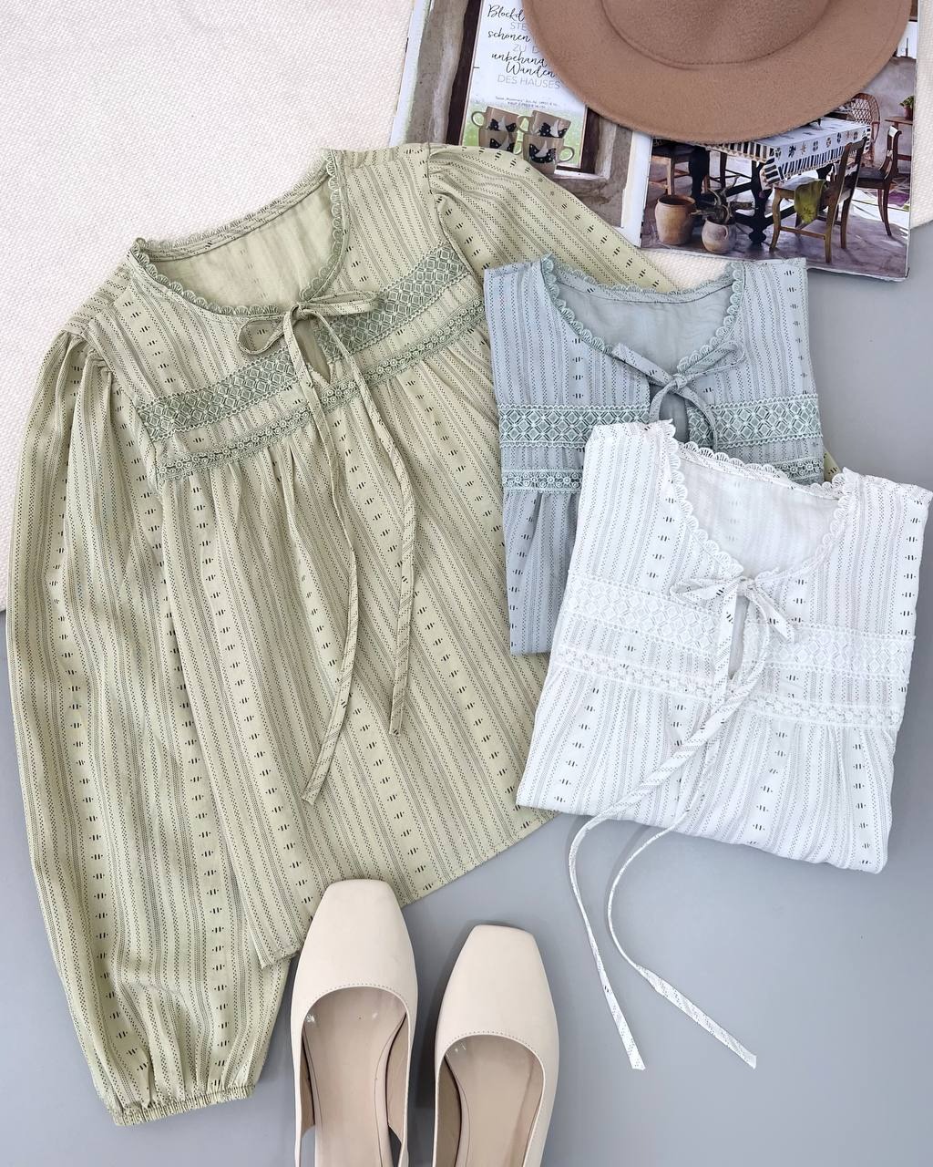 شومیز کتان نخ چهار رنگ کد 4818