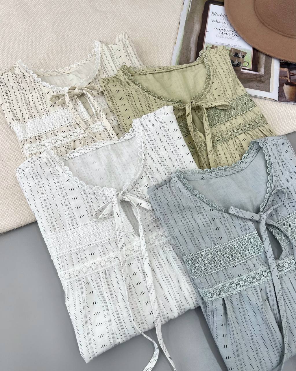 شومیز کتان نخ چهار رنگ کد 4818