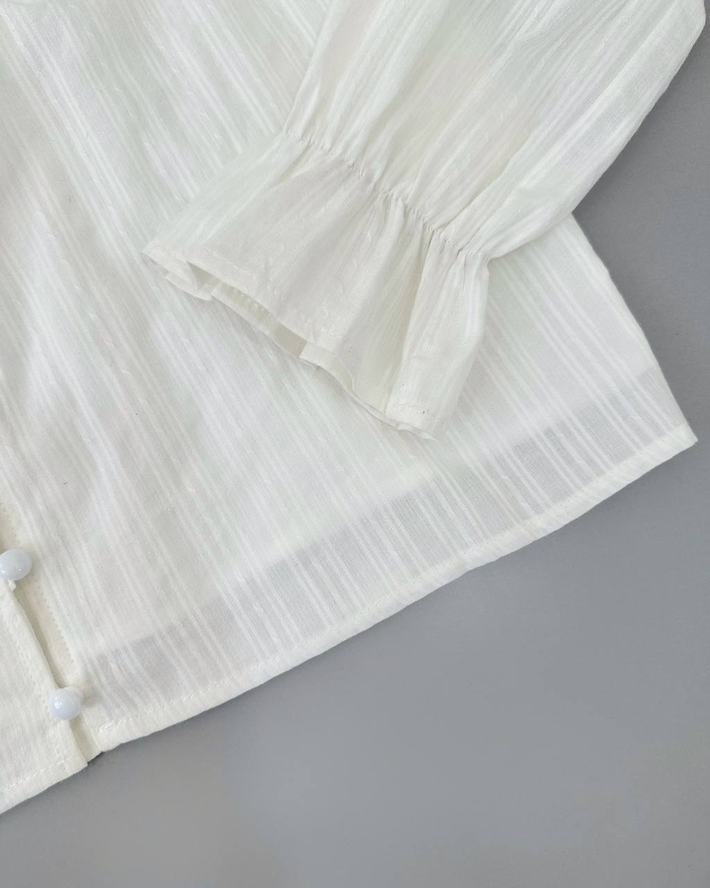 شومیز سفید جلو دکمه کد 4819