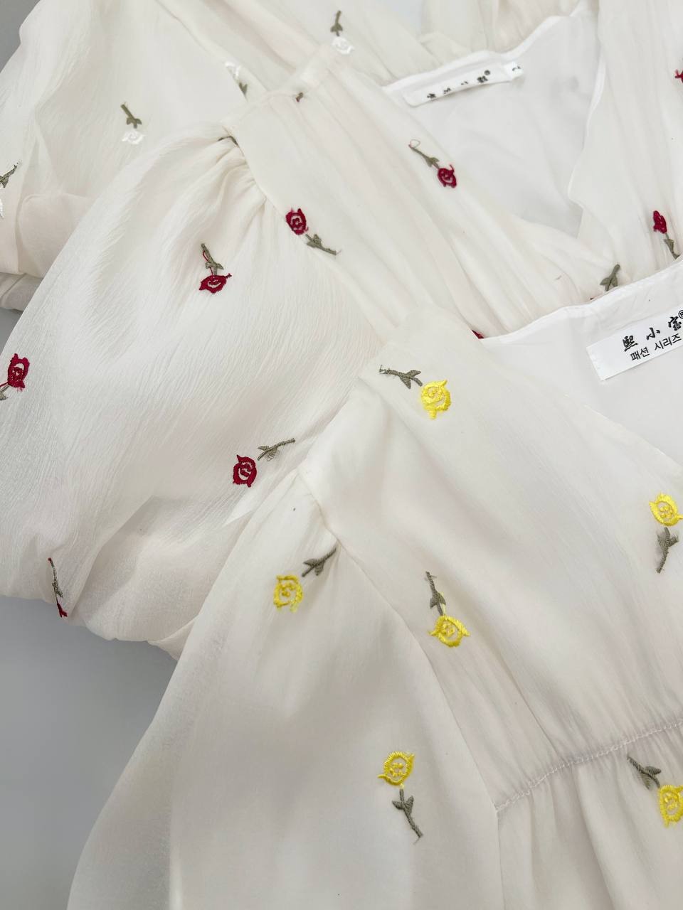 شومیز حریر شیشه ای گلدوزی کد 4820