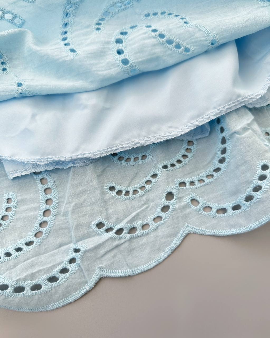 پیراهن تمام خامه دوزی آبی کد 4824