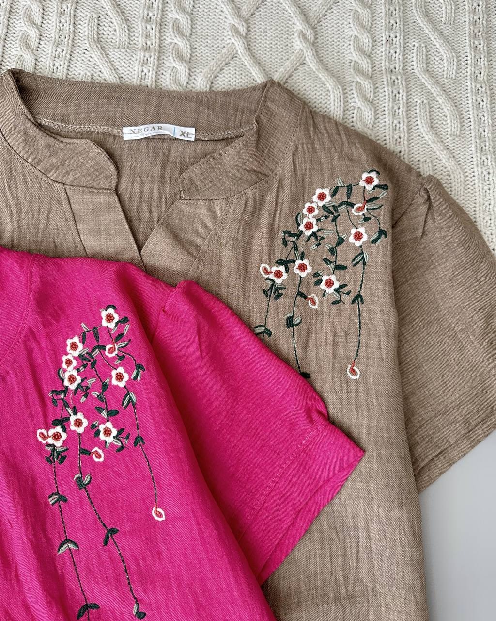 شومیز شانتون نخ گلدوزی کد 4746