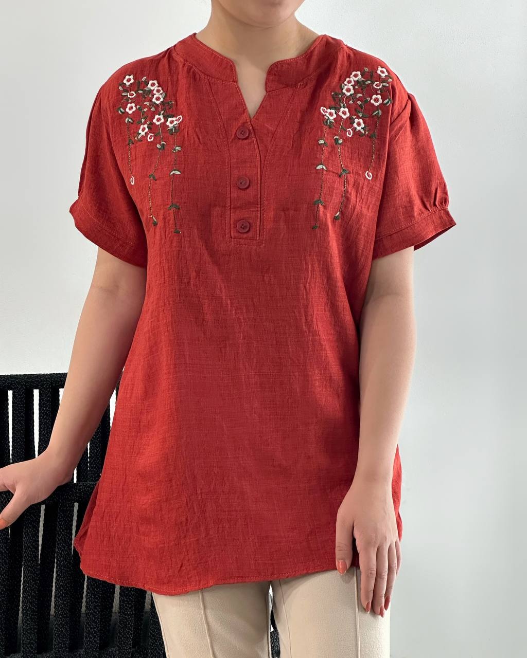 شومیز شانتون نخ گلدوزی کد 4746