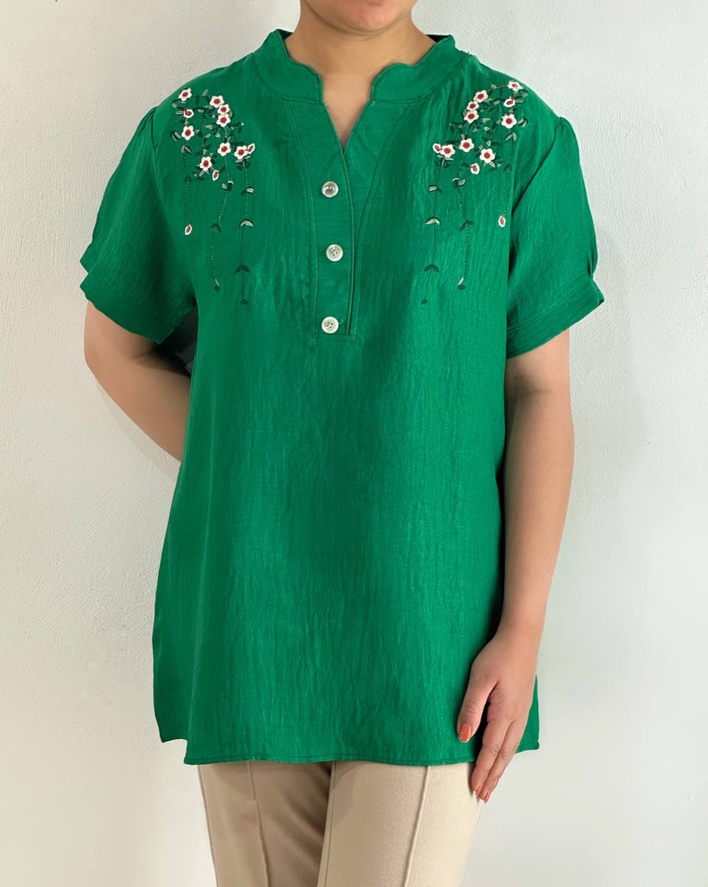 شومیز شانتون نخ گلدوزی کد 4746