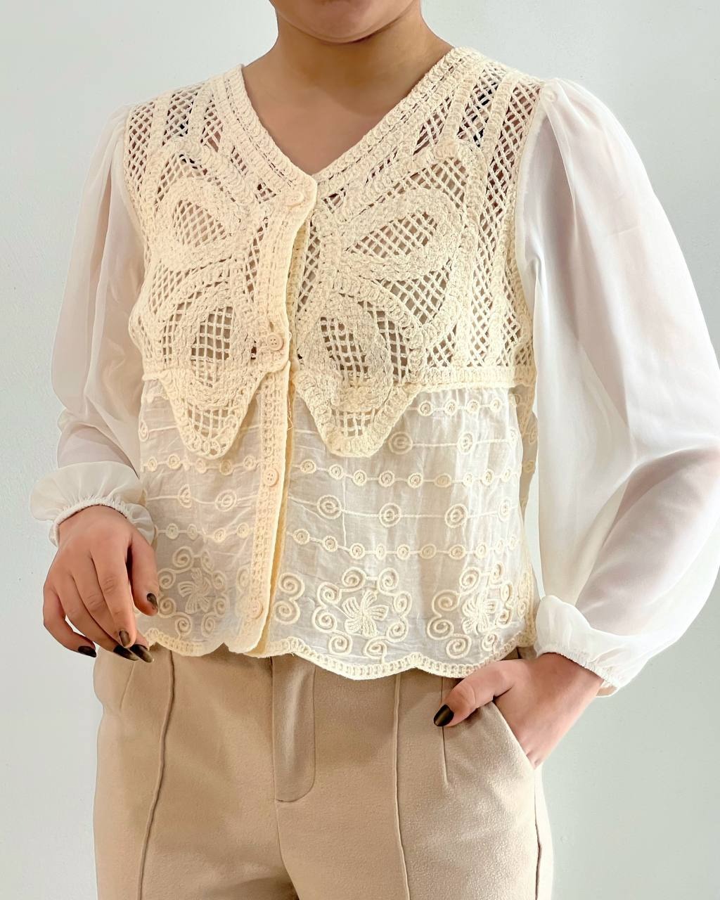 شومیز قلاب بافی اوردر کد 4836