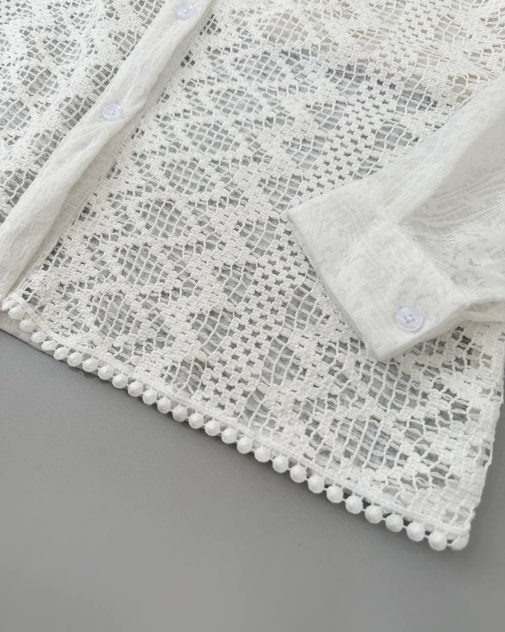 شومیز قلاب بافی جلو دکمه کد 4837