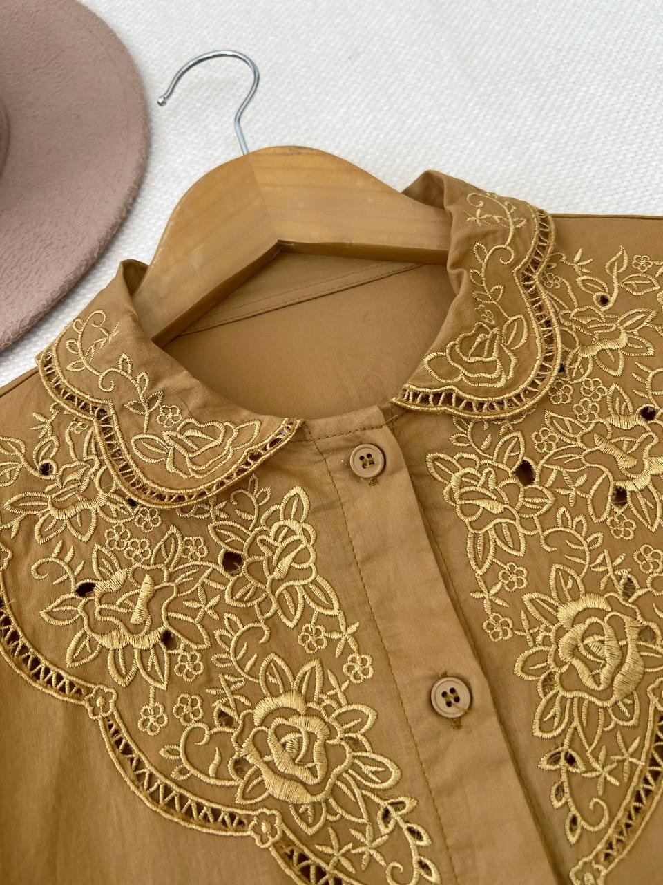 شومیز جلو دکمه تکرنگ کد 4841