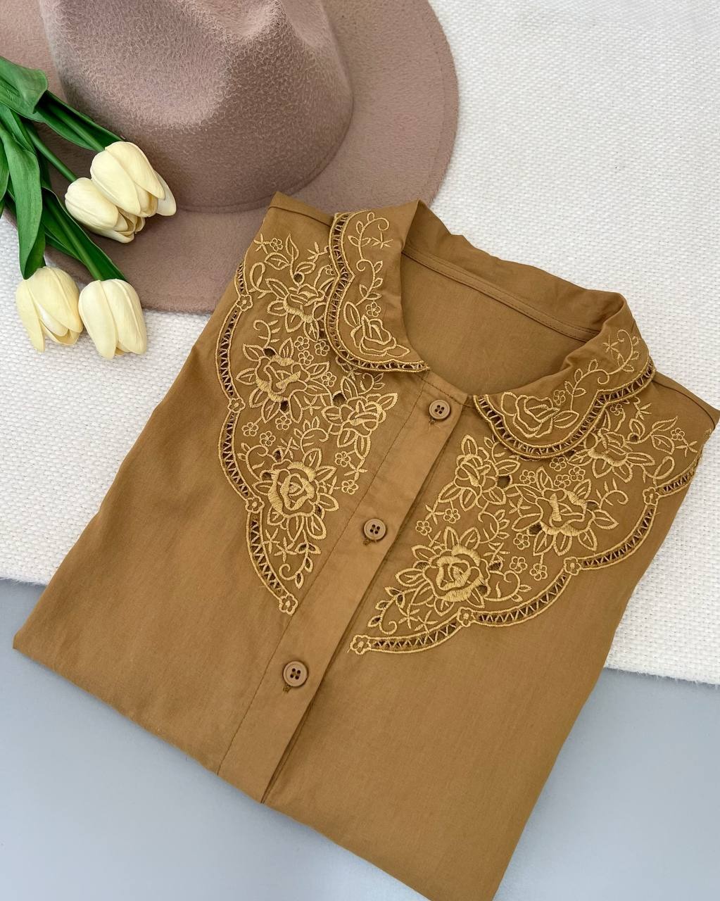 شومیز جلو دکمه تکرنگ کد 4841