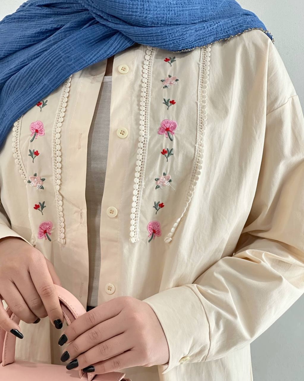 شومیز کتان نخ گلدوزی کد 4843