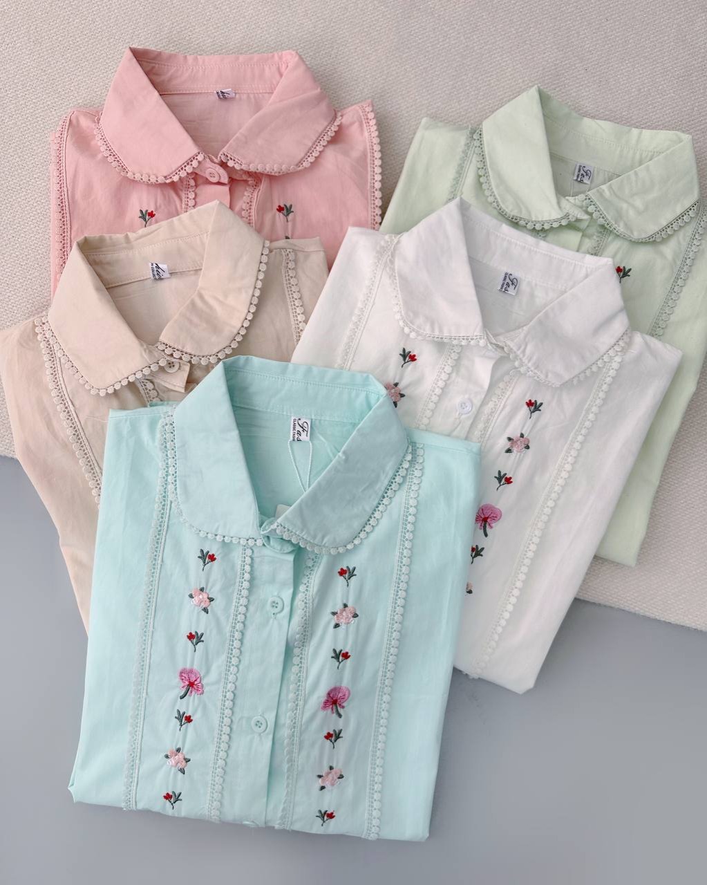 شومیز کتان نخ گلدوزی کد 4843