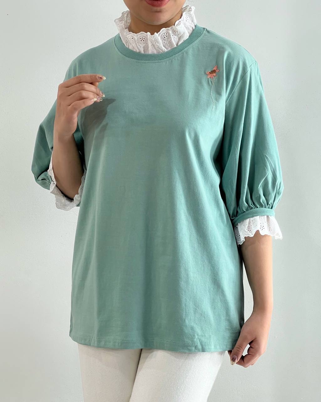 بلوز آستین سه ربع بهار 3 کد 4857