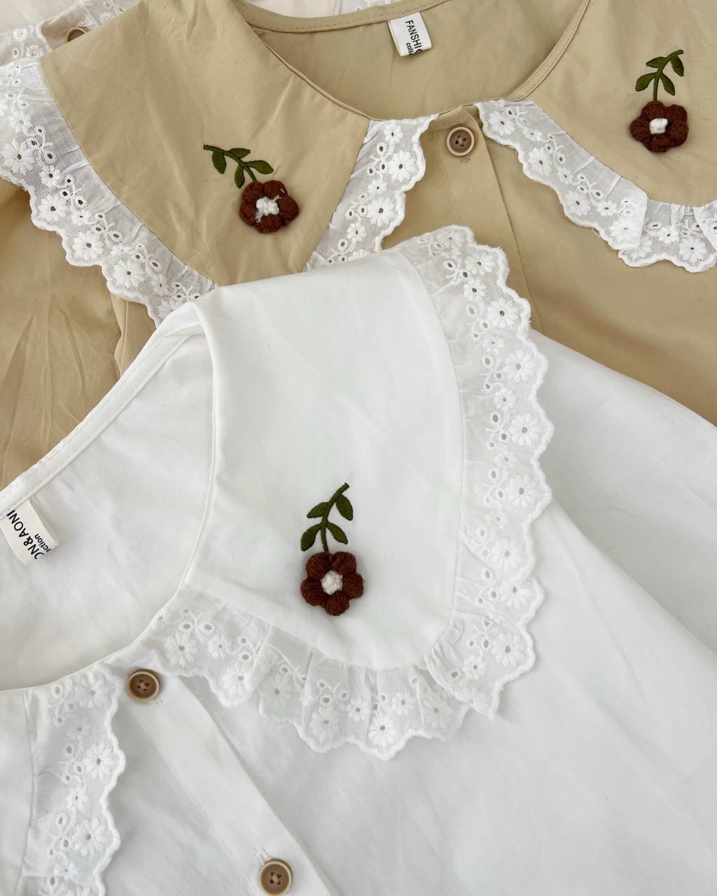 شومیز یقه ب ب نوار خامه دوزی کد 4862