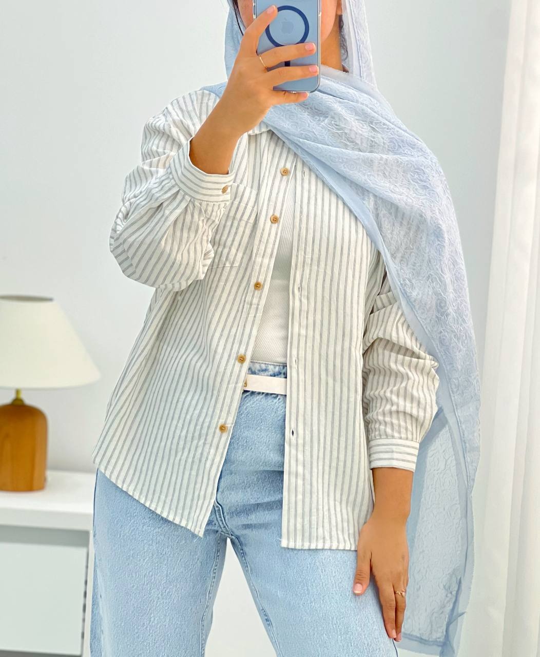 شومیز راه راه لینن وارداتی کد 4863